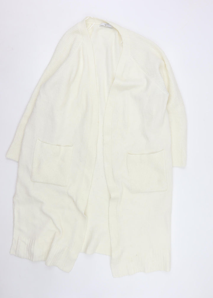 Next Women Ivory Long Sleeve Open Knit Cardigan L