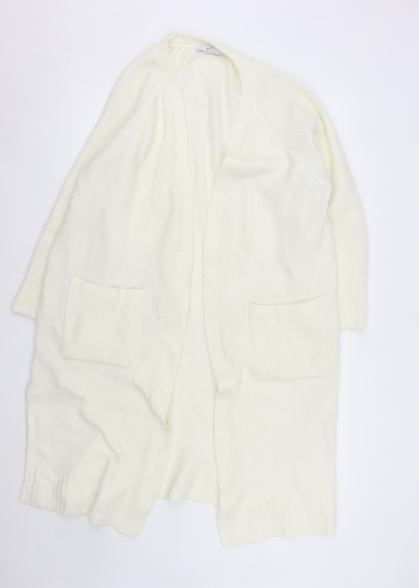 Next Women Ivory Long Sleeve Open Knit Cardigan L