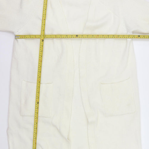 Next Women Ivory Long Sleeve Open Knit Cardigan L