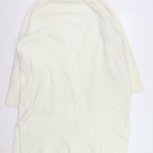 Next Women Ivory Long Sleeve Open Knit Cardigan L