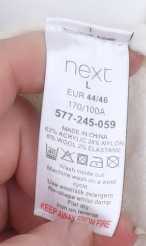 Next Women Ivory Long Sleeve Open Knit Cardigan L