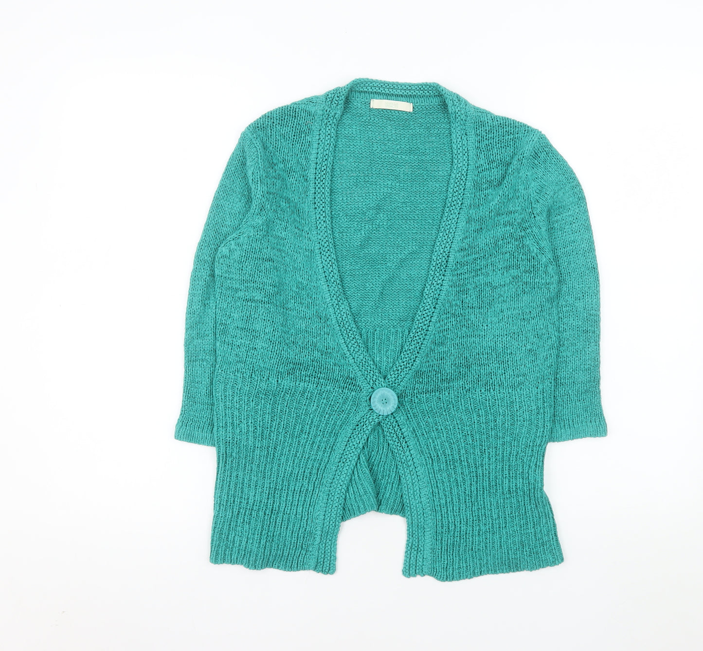 Marks and Spencer Women's Green Knit Cardigan UK 8 V-Neck Button Front