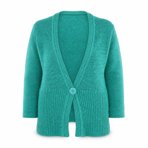 Marks and Spencer Women's Green Knit Cardigan UK 8 V-Neck Button Front