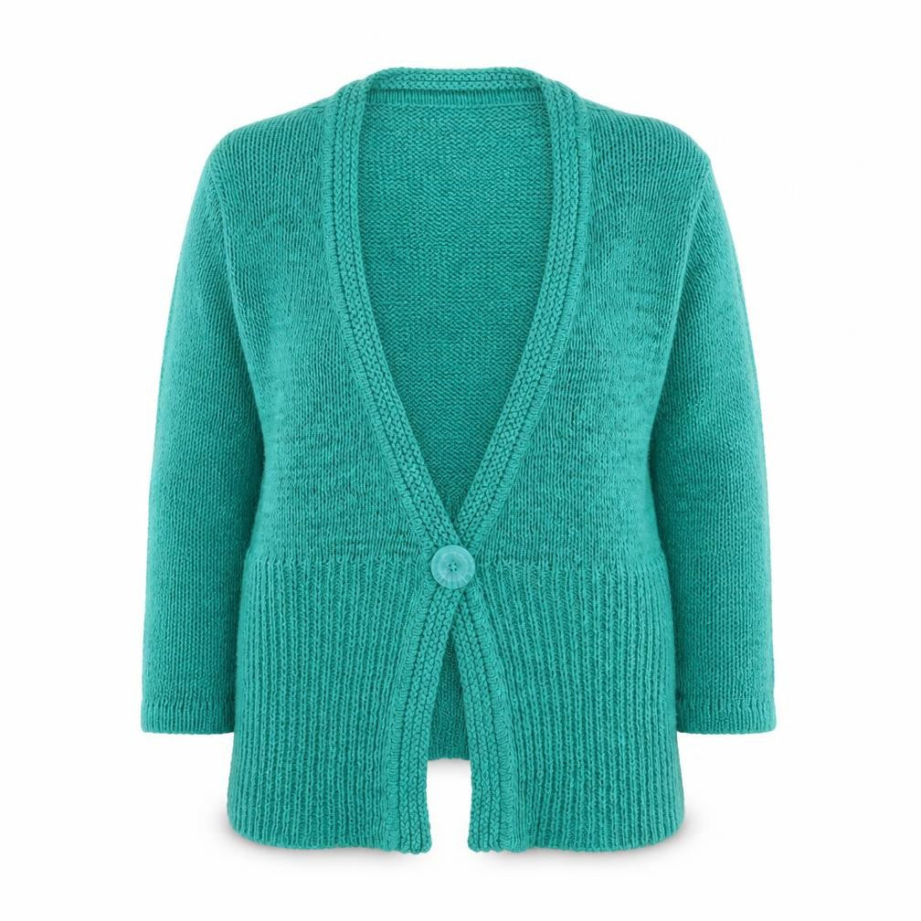 Marks and Spencer Women's Green Knit Cardigan UK 8 V-Neck Button Front