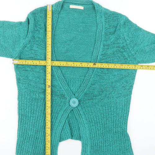 Marks and Spencer Women's Green Knit Cardigan UK 8 V-Neck Button Front
