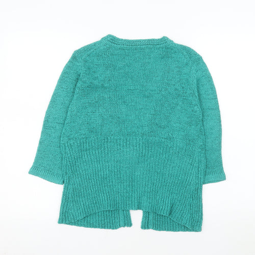 Marks and Spencer Women's Green Knit Cardigan UK 8 V-Neck Button Front