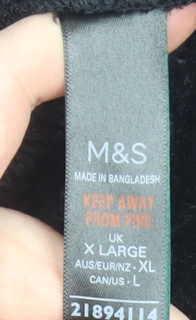 Marks and Spencer Womens Black XL Velour Button Jacket