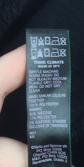 Marks and Spencer Womens Black XL Velour Button Jacket