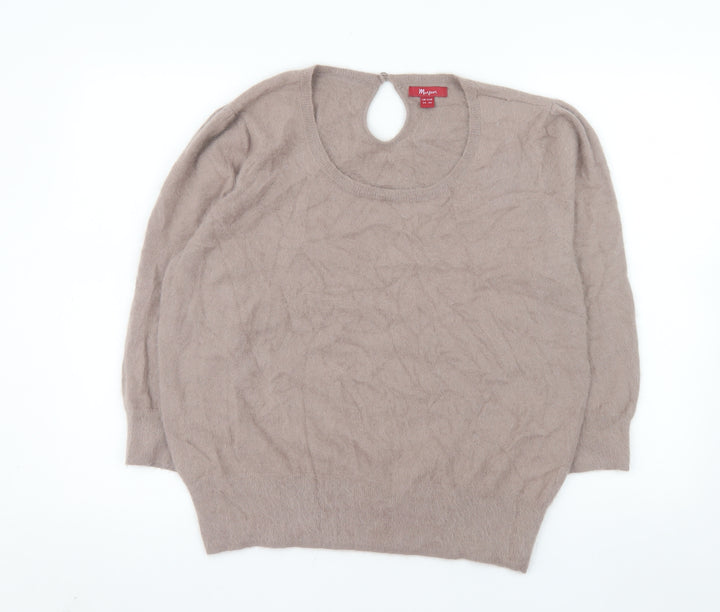 Monsoon Women’s Beige Angora Blend Pullover Jumper Size 22