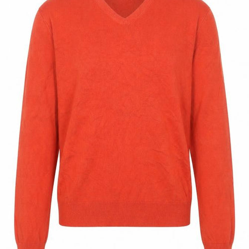 Banana Republic Men's Orange Silk Blend V-Neck Jumper M