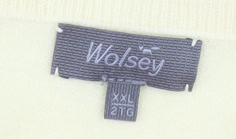 Wolsey Men’s Beige 2XL V-Neck Acrylic Pullover Jumper