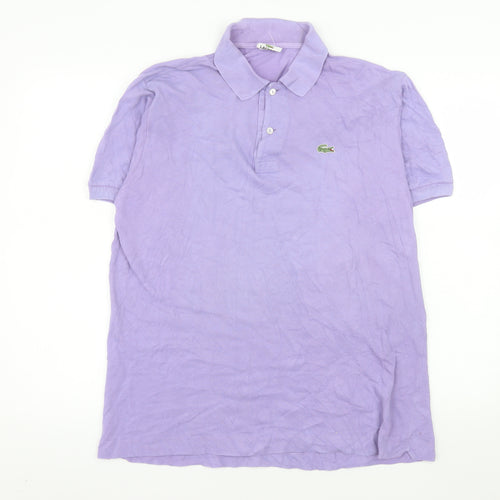 Lacoste Men's Purple Cotton Polo Shirt Size L Short Sleeve