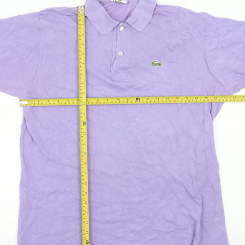 Lacoste Men's Purple Cotton Polo Shirt Size L Short Sleeve