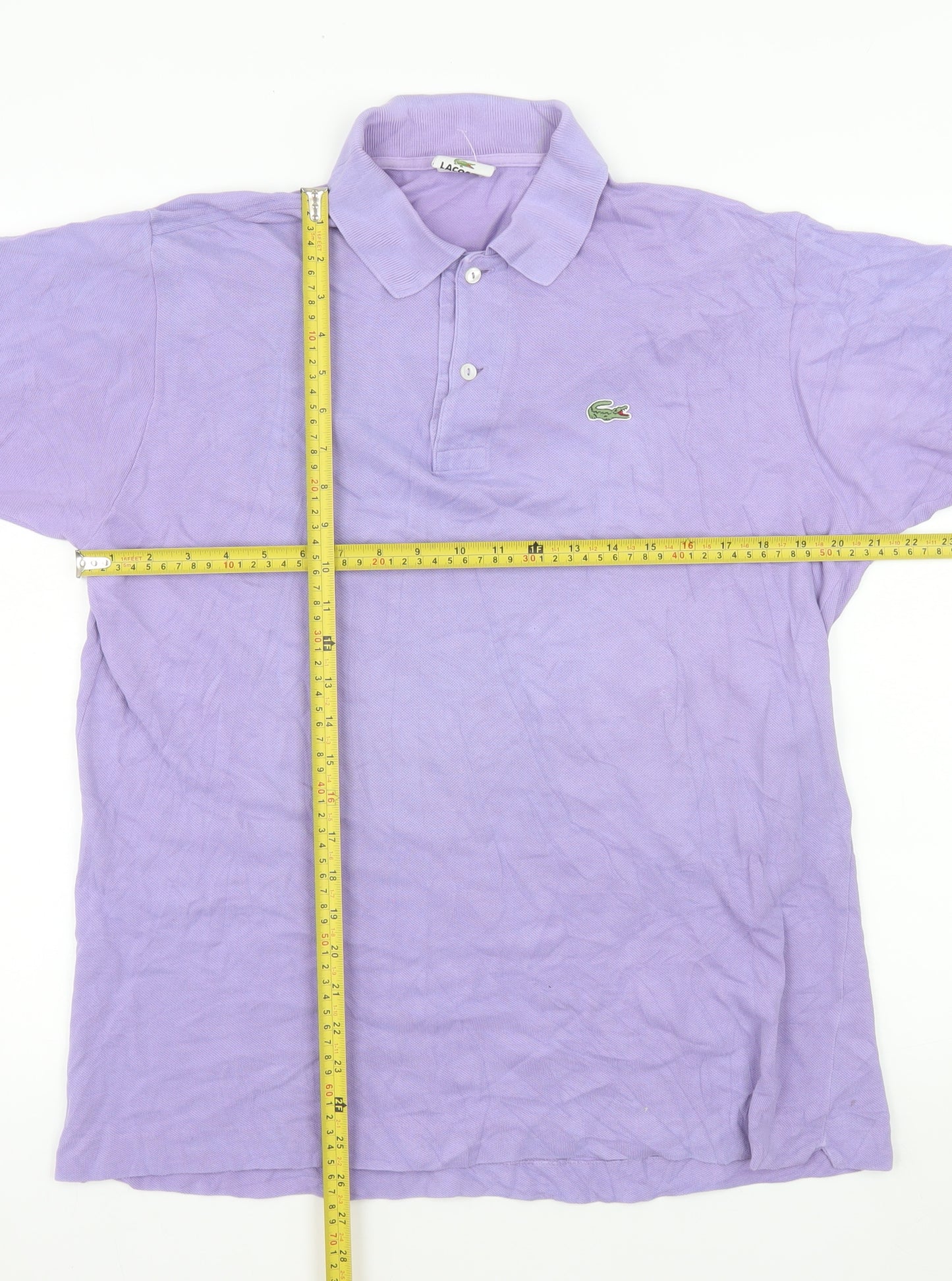 Lacoste Men's Purple Cotton Polo Shirt Size L Short Sleeve