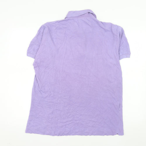 Lacoste Men's Purple Cotton Polo Shirt Size L Short Sleeve