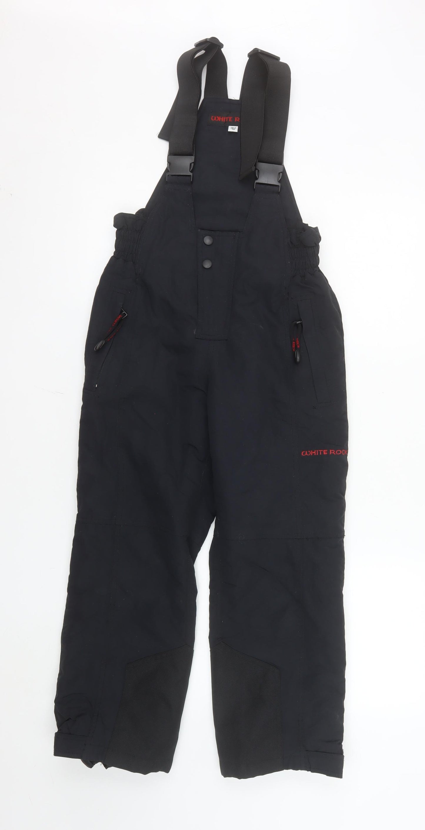 White Rock Boys Black Age 10 Waterproof Lined Ski Dungarees Snow Pants