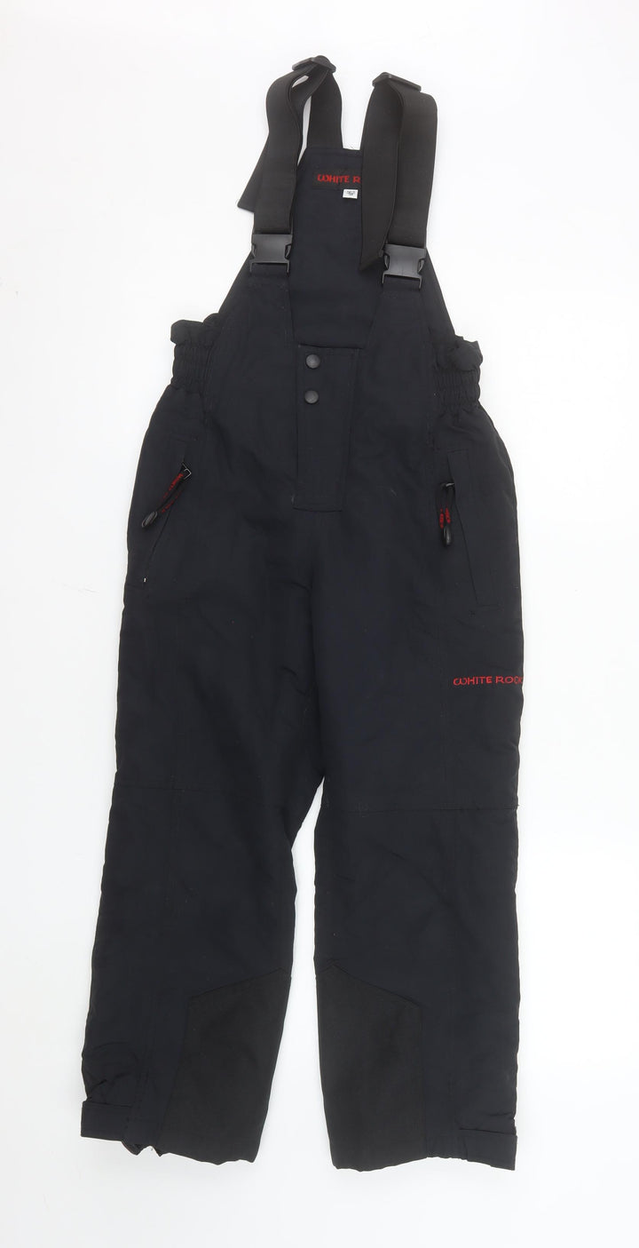 White Rock Boys Black Age 10 Waterproof Lined Ski Dungarees Snow Pants