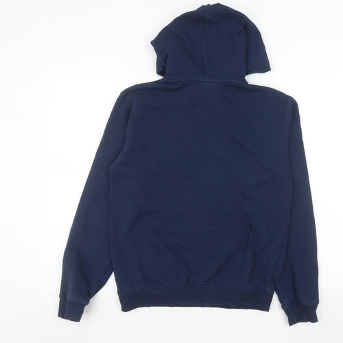 H&M Boys Blue Pullover Hoodie 13-14 Years Cotton Blend Fleece