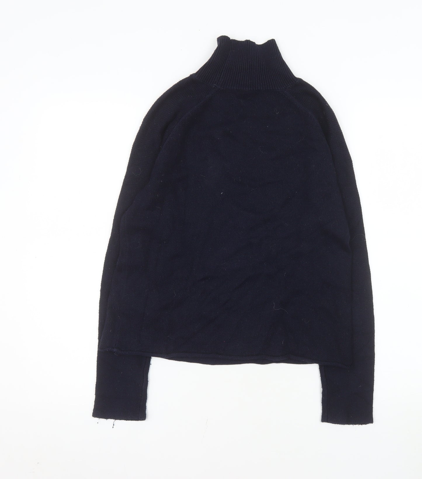 Whistles Women's Blue High Neck Cotton Blend Jumper Size 6