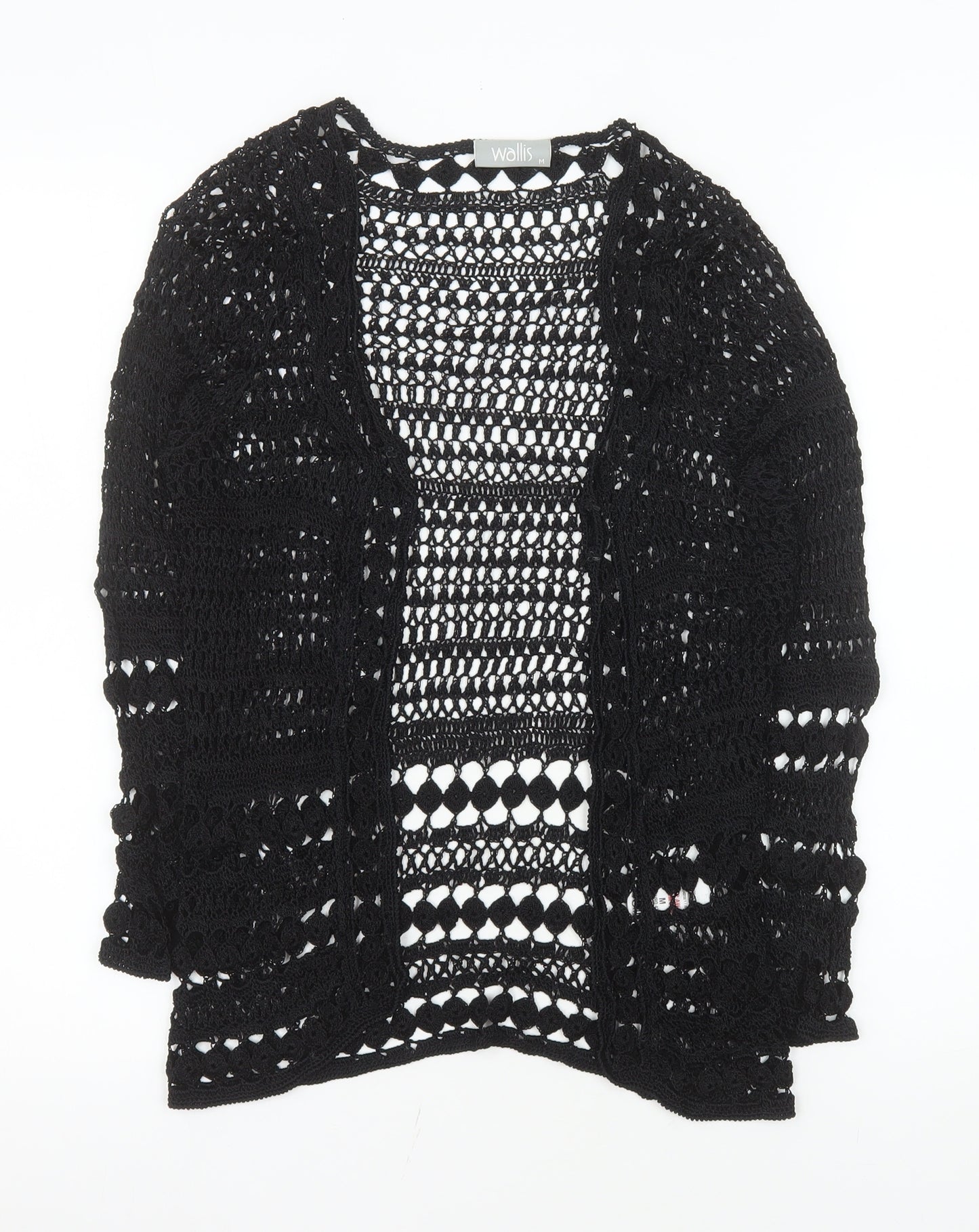 Wallis Women’s Black Crochet Open Knit Cardigan M