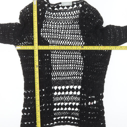 Wallis Women’s Black Crochet Open Knit Cardigan M