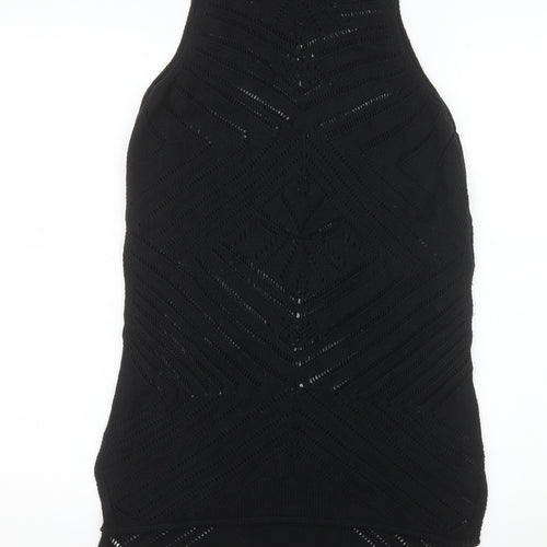 New Look Women’s Black Crochet Knit Sleeveless Midi Dress Size 8