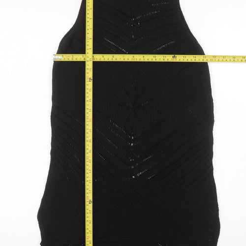 New Look Women’s Black Crochet Knit Sleeveless Midi Dress Size 8