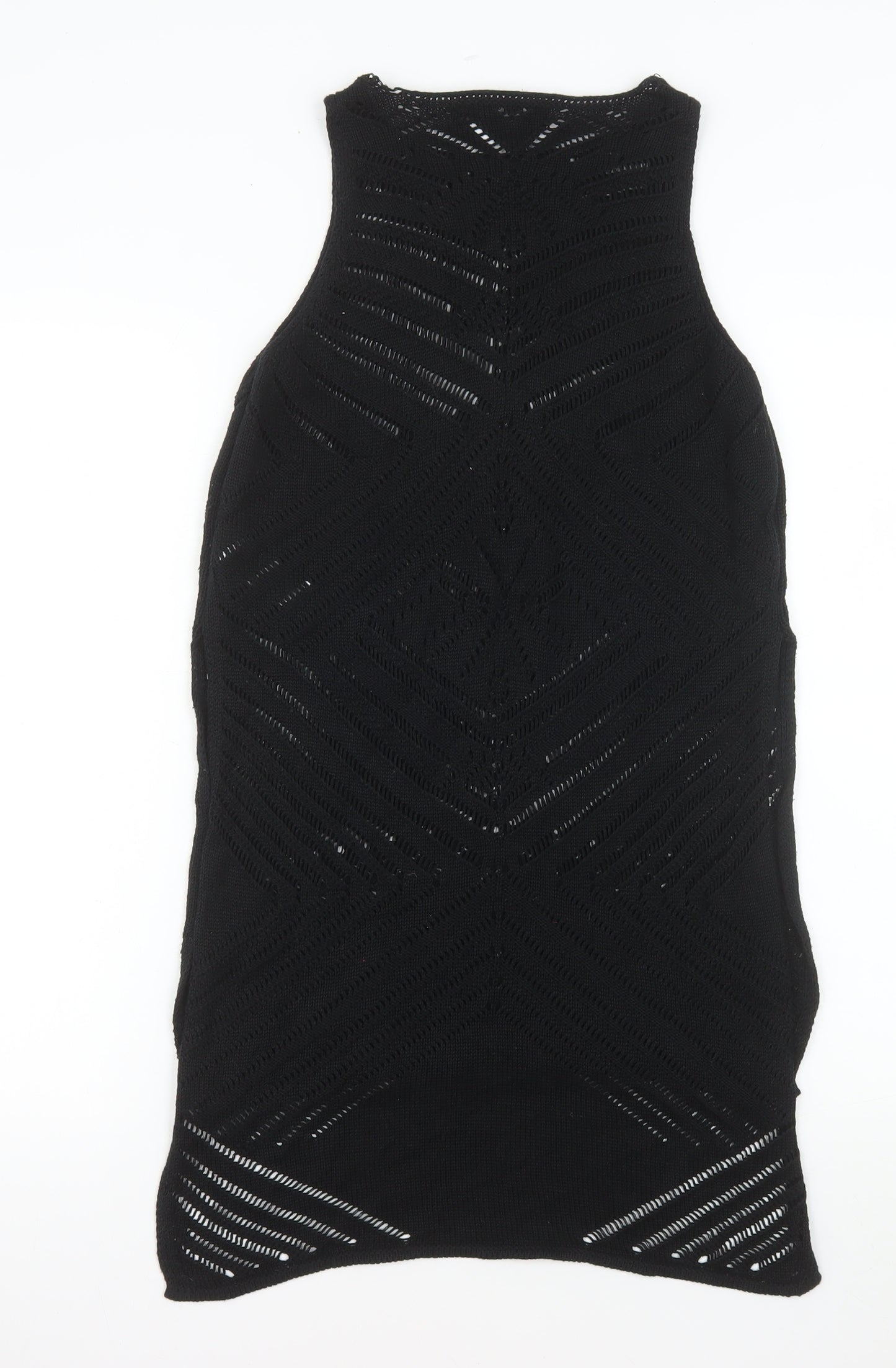 New Look Women’s Black Crochet Knit Sleeveless Midi Dress Size 8