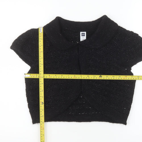 GAP Women's Black Collared Knit Shrug Jumper M