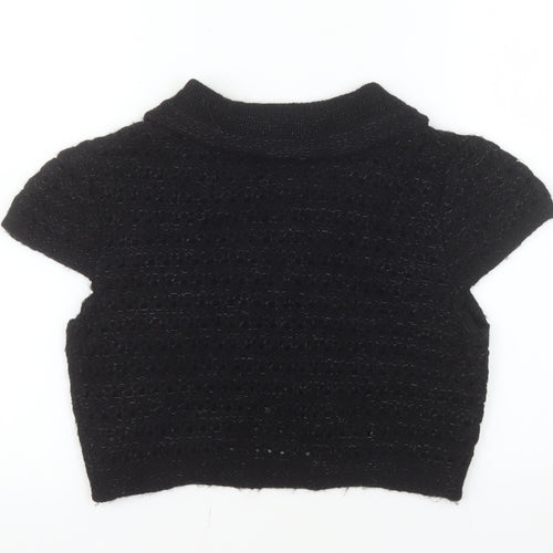 GAP Women's Black Collared Knit Shrug Jumper M