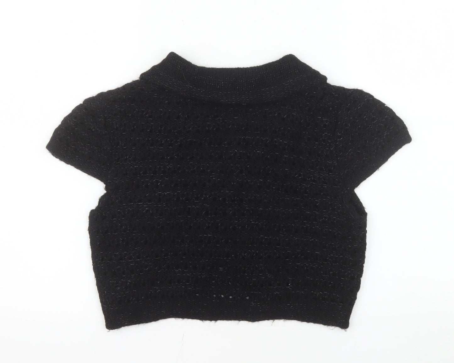 GAP Women's Black Collared Knit Shrug Jumper M