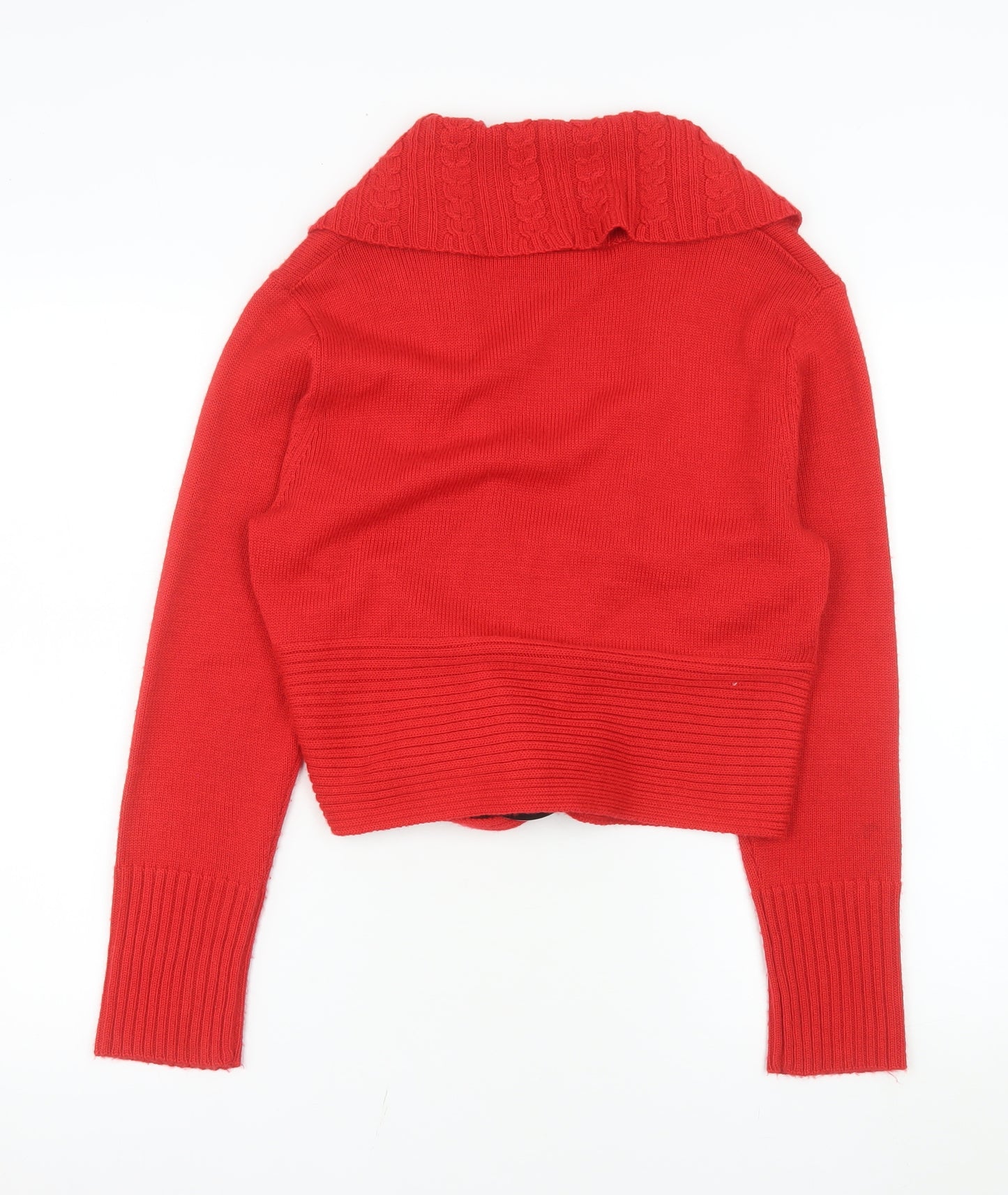Kaleidoscope Women Red Belted Cardigan UK 14 Wool Blend Knitwear