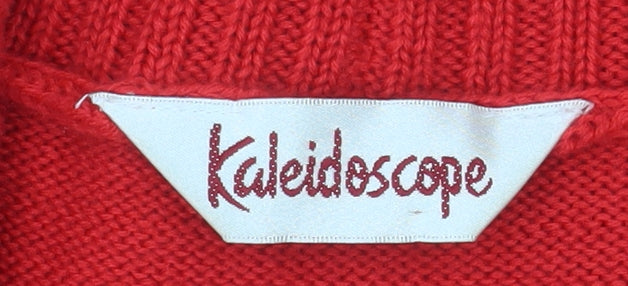 Kaleidoscope Women Red Belted Cardigan UK 14 Wool Blend Knitwear
