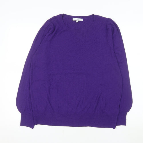 Next Women Purple Crew Neck Long Sleeve Pullover Jumper Size L