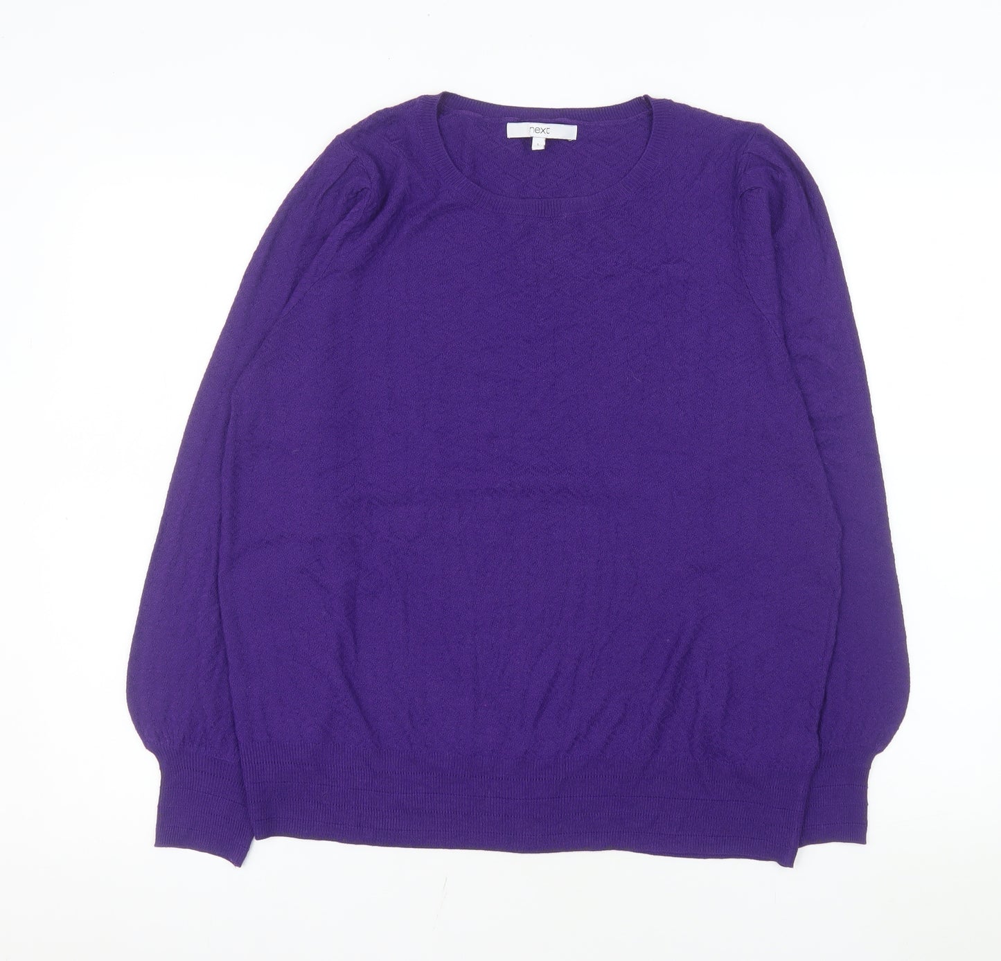 Next Women Purple Crew Neck Long Sleeve Pullover Jumper Size L