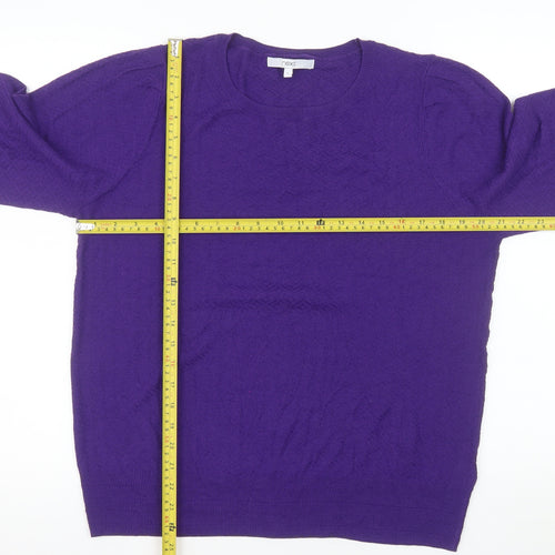 Next Women Purple Crew Neck Long Sleeve Pullover Jumper Size L