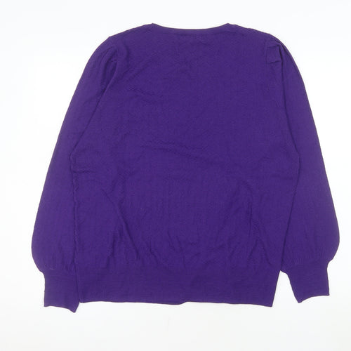 Next Women Purple Crew Neck Long Sleeve Pullover Jumper Size L