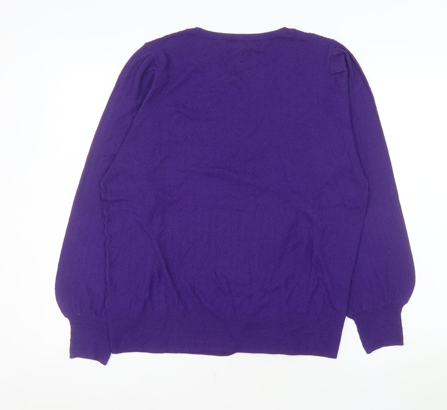 Next Women Purple Crew Neck Long Sleeve Pullover Jumper Size L