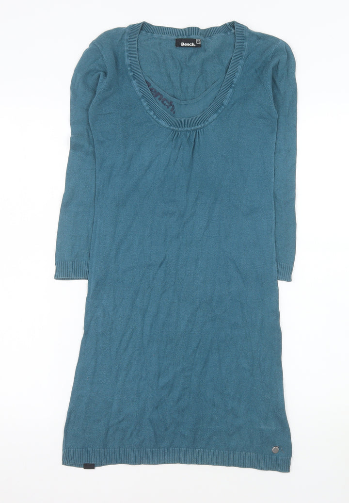 Bench Womens Blue XS Jumper Dress Long Sleeve Knit Casual