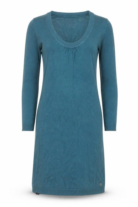 Front view of Bench women’s blue xs jumper dress long sleeve knit casual