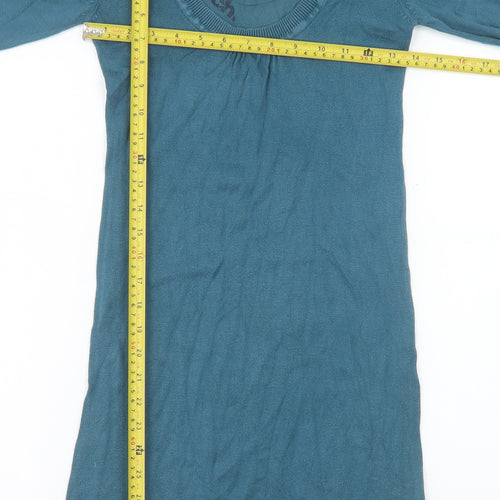 Bench Womens Blue XS Jumper Dress Long Sleeve Knit Casual