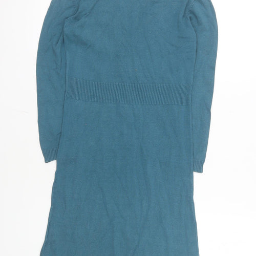 Bench Womens Blue XS Jumper Dress Long Sleeve Knit Casual