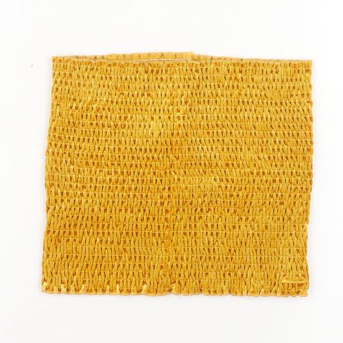 Urban Outfitters Women Yellow Cropped Strapless Velvet Tank Top M