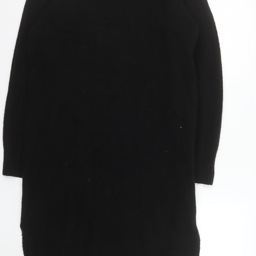 Primark Women Black XS V-Neck Long Sleeve Jumper Dress