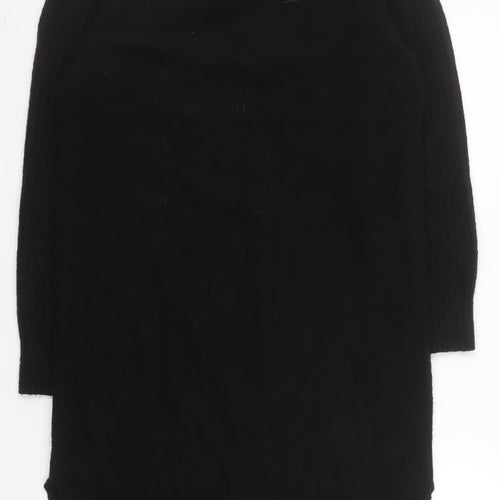 Primark Women Black XS V-Neck Long Sleeve Jumper Dress