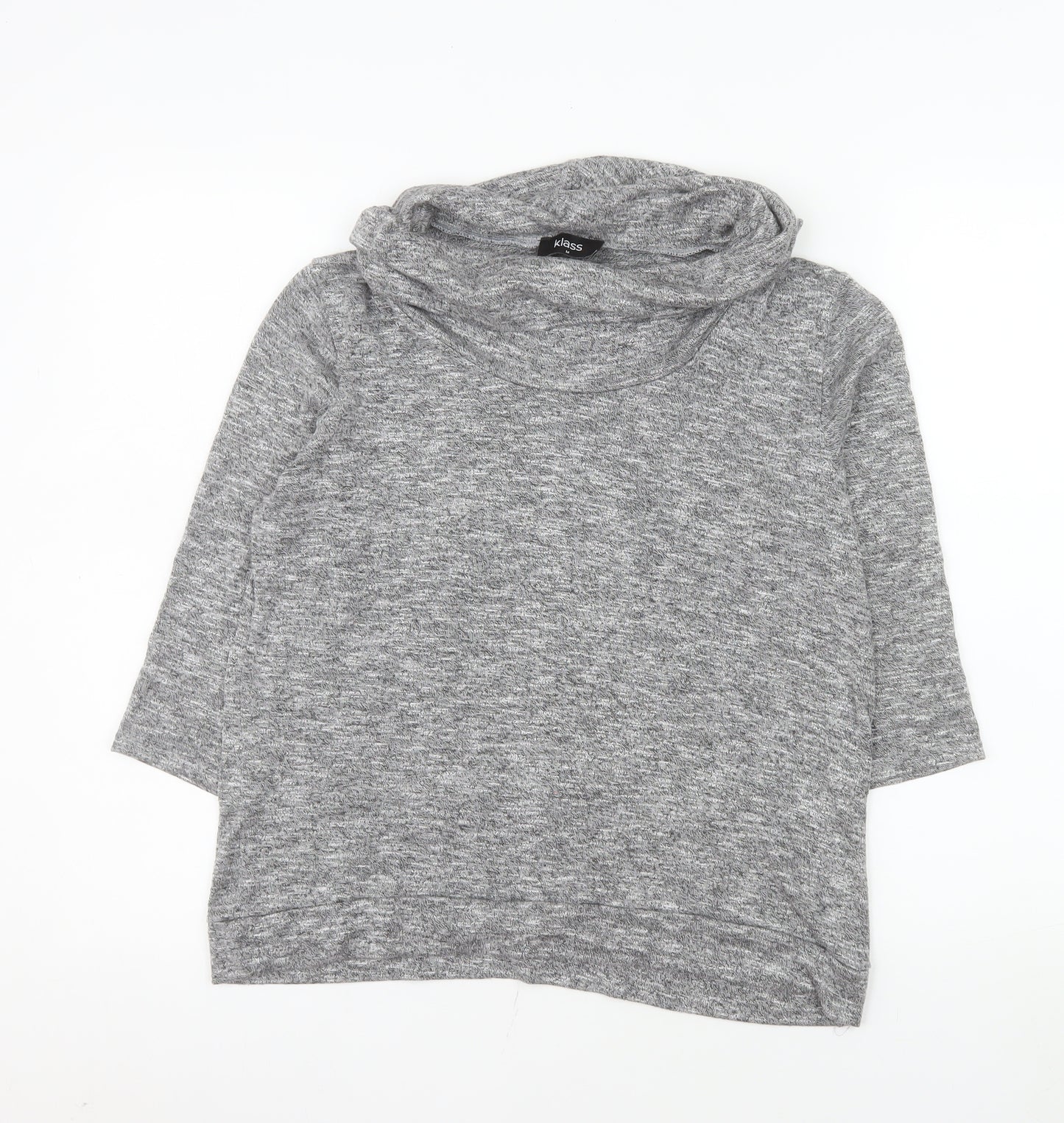 Klass Women’s Grey Cowl Neck Lightweight 3/4 Sleeve Jumper M