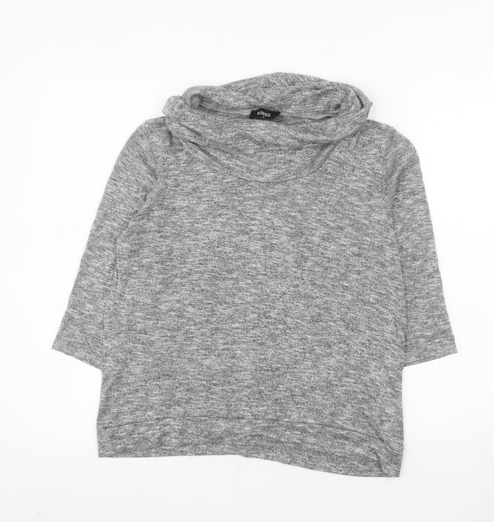 Klass Women’s Grey Cowl Neck Lightweight 3/4 Sleeve Jumper M