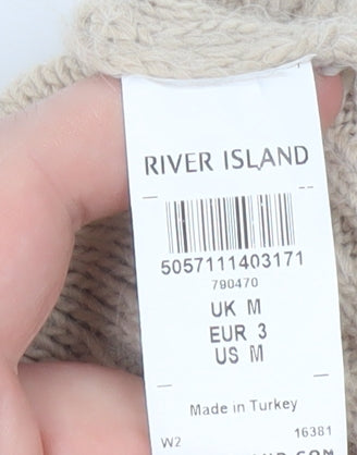 River Island Women’s Beige Cable-Knit Open Cardigan M