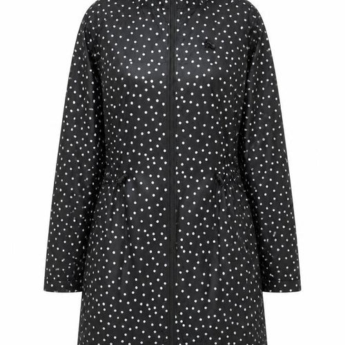 Raindrops by Finesse Women’s Black Polka Dot Rain Coat Jacket Size S
