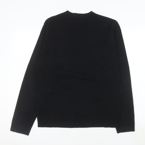 George Men’s Black V-Neck Acrylic Knit Jumper Size S